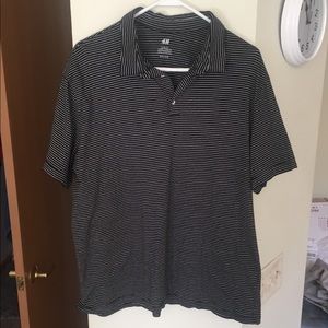 Men’s grey striped H&M slim fit polo